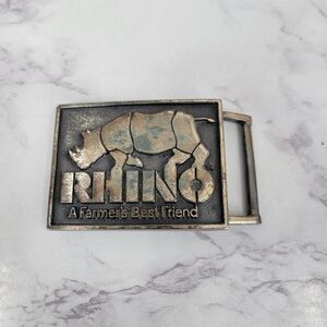 Rhino Belt Buckle Silver Toned